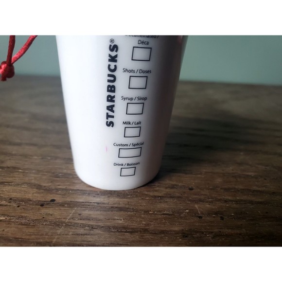 2014 Starbucks Ceramic White Coffee Cup Tumbler Ornament - Picture 7 of 7